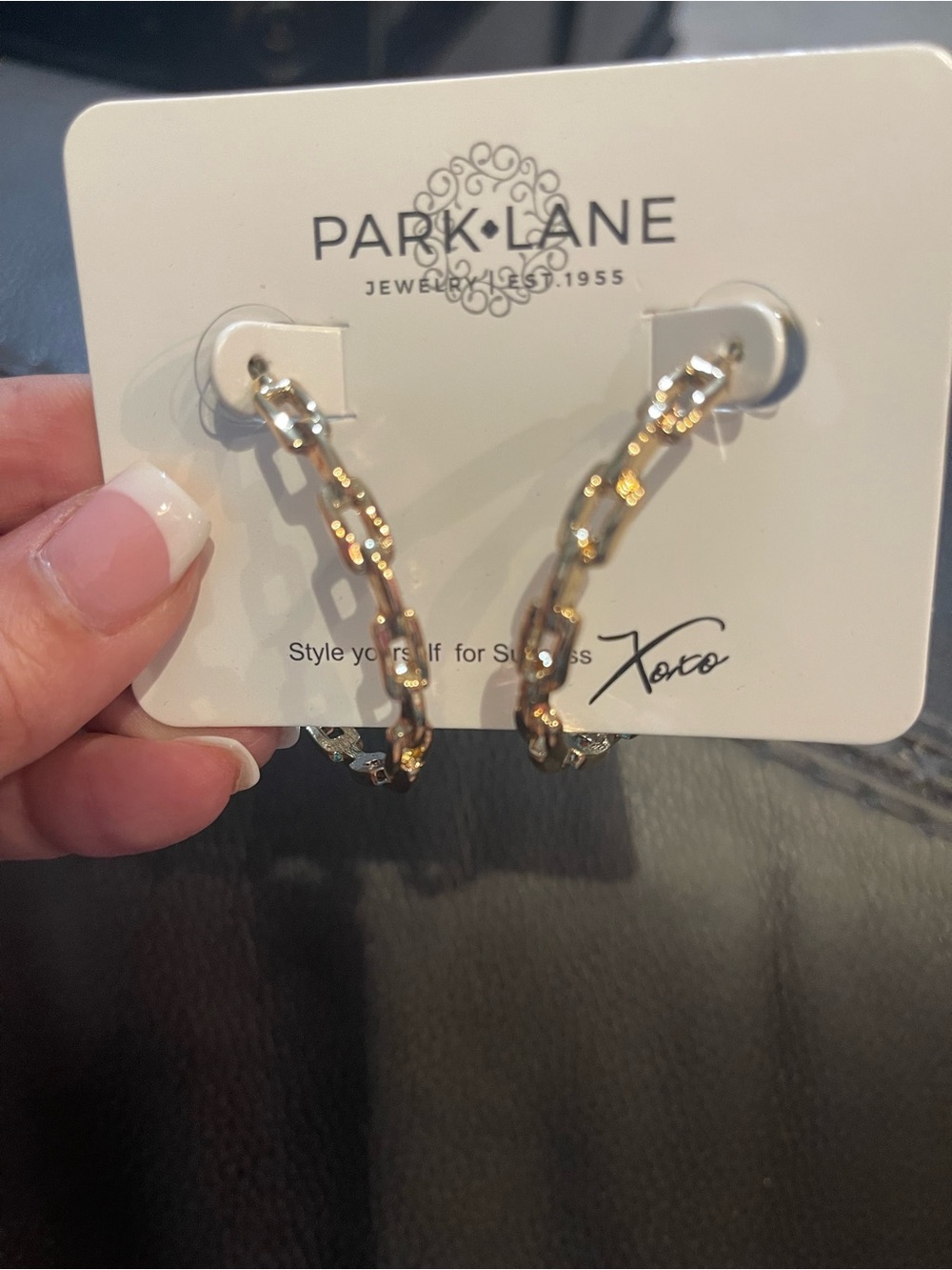 Park Lane Gold-Tone Chain Link Hoop Earrings